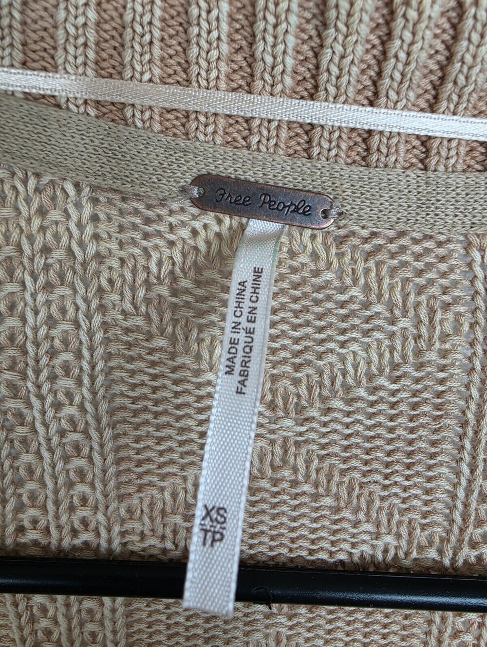 Free People Beige Knit Cardigan Sweater XS - Picture 3 of 4